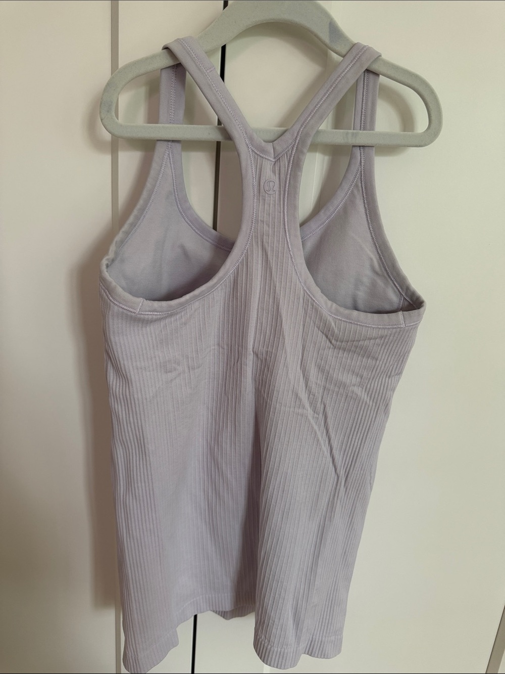 Lululemon Ebb to Street Lavender Ribbed Racerback Tank, size 6